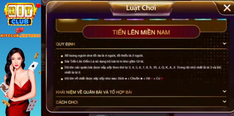 Luật Tiến lên miền Nam HitClub